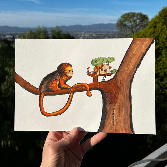 Original Drawing: The Golden Lion Tamarin
